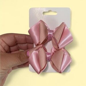 Hand Crafted Soft Pink Hair Bows Set